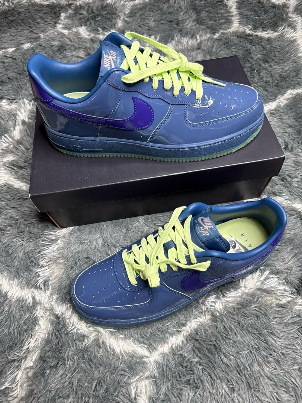 Nike Air Force 1 Low “Patent Leather Mystic Navy Grape Ice” Size 12